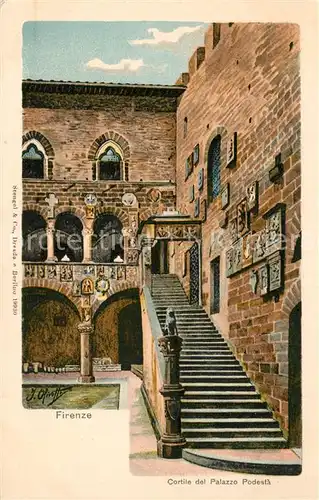 AK / Ansichtskarte Firenze_Toscana Cortile del Palazzo Podesta Firenze Toscana