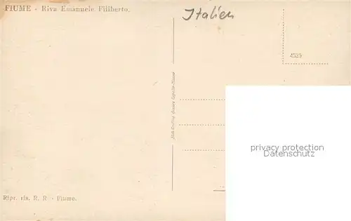 AK / Ansichtskarte Fiume_Rijeka Riva Emanuele Filiberto Fiume Rijeka