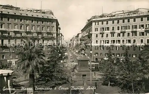 AK / Ansichtskarte Genova_Genua_Liguria Piazza Tommaseo Corso Buenos Aires Genova_Genua_Liguria