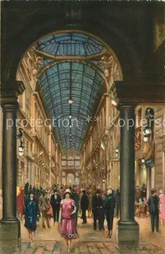 AK / Ansichtskarte Genova_Genua_Liguria Galleria Mazzini Kuenstlerkarte Genova_Genua_Liguria