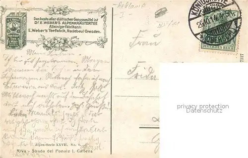 AK / Ansichtskarte Riva_Garda Strada del Ponale Galleria Riva_Garda