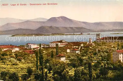 AK / Ansichtskarte Desenzano_Lago_di_Garda Panorama con Sirmione Desenzano_Lago_di_Garda