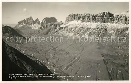 AK / Ansichtskarte Sassolungo Panorama Sasso Cappello  Sassolungo