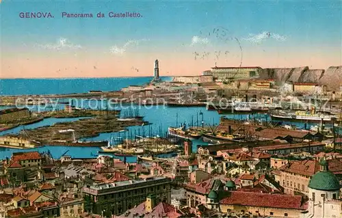 AK / Ansichtskarte Genova_Genua_Liguria Panorama da Castelletto Genova_Genua_Liguria