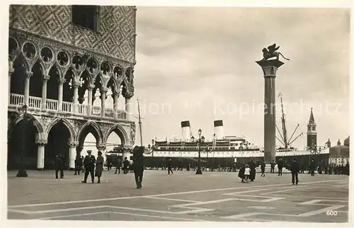 AK / Ansichtskarte Venedig_Venezia Markusplatz Hafen Monolithsaeule Venedig Venezia