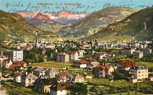 AK / Ansichtskarte Bozen_Gries Rosengarten Panorama Bozen Gries