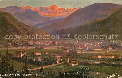 AK / Ansichtskarte Bozen_Suedtirol Rosengarten Kuenstlerkarte Bozen Suedtirol