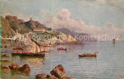AK / Ansichtskarte Amalfi Panorama Kuenstlerkarte  Amalfi