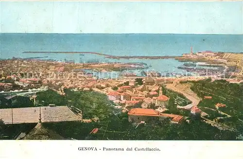 AK / Ansichtskarte Genova_Genua_Liguria Panorama dal Castellaccio Genova_Genua_Liguria
