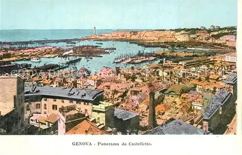 AK / Ansichtskarte Genova_Genua_Liguria Panorama da Castelletto Genova_Genua_Liguria
