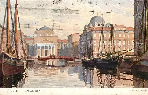 AK / Ansichtskarte Trieste Canal Grande Kuenstlerkarte Trieste