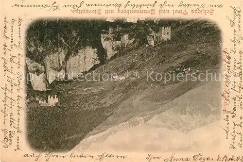 AK / Ansichtskarte Schloss_Tirol Brunnenberg Zierspitze Schloss Tirol