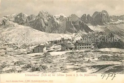 AK / Ansichtskarte Schlernhaeuser Panorama Schlernhaeuser