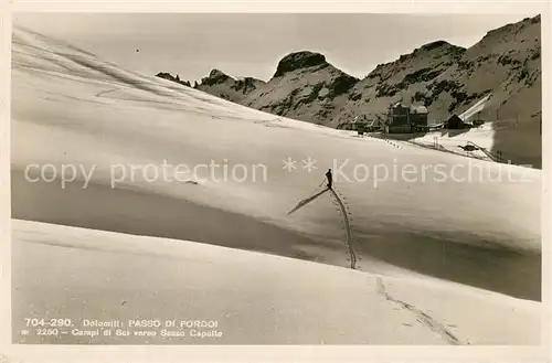 AK / Ansichtskarte Pordoi Passo Campi Sasso Capello Winter Pordoi