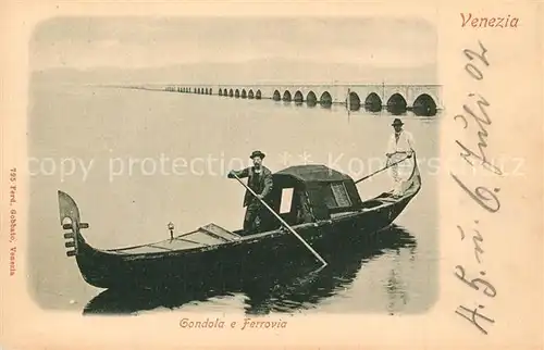 AK / Ansichtskarte Venezia_Venedig Gondola e Ferrovia Venezia Venedig