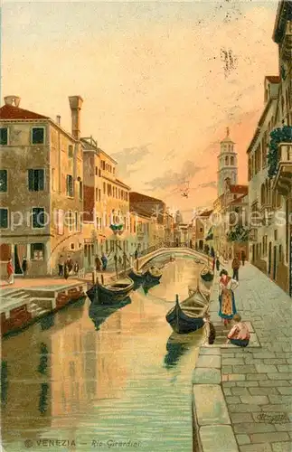 AK / Ansichtskarte Venezia_Venedig Rio Grande Kuenstlerkarte Venezia Venedig