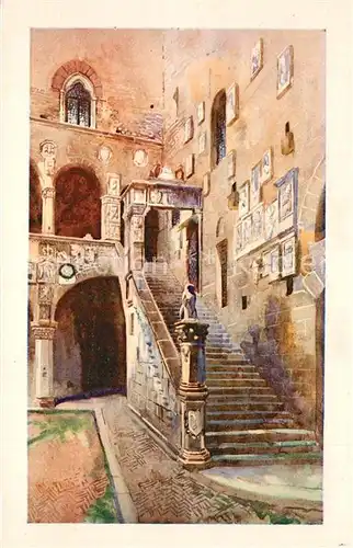 AK / Ansichtskarte Firenze_Toscana La scale del Bargello Museo Nazion Kuenstlerkarte Firenze Toscana
