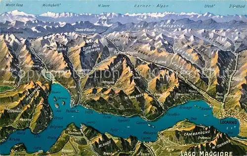 AK / Ansichtskarte Lago_Maggiore Panoramakarte Lago Maggiore