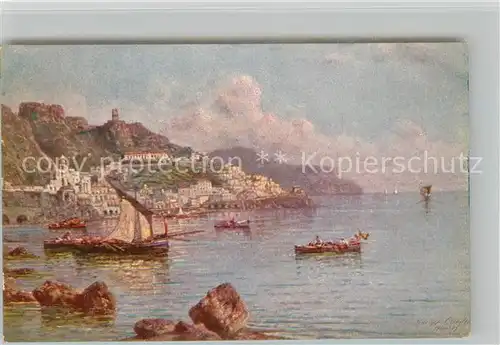 AK / Ansichtskarte Amalfi Panorama Kuenstlerkarte Amalfi