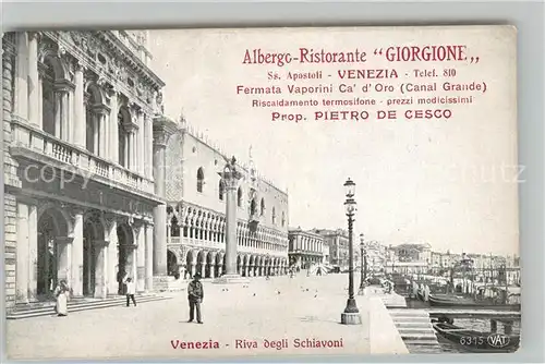 AK / Ansichtskarte Venezia_Venedig Riva degli Schiavoni Venezia Venedig