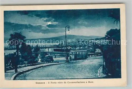 AK / Ansichtskarte Genova_Genua_Liguria Porto visto da Circonvallazione a Mare Mondschein Genova_Genua_Liguria