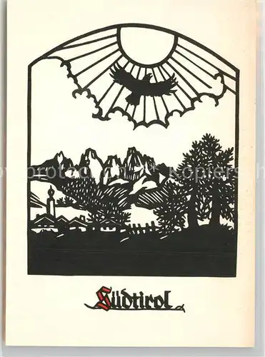 AK / Ansichtskarte Suedtirol Panorama Scherenschnitt Suedtirol