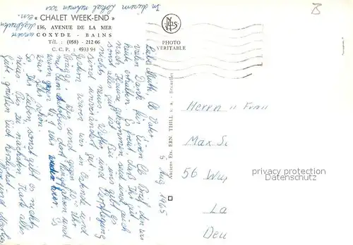 AK / Ansichtskarte Coxyde Bains Chalet Week End Coxyde Bains