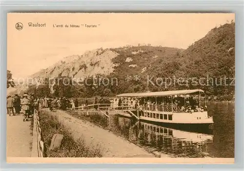AK / Ansichtskarte Waulsort Arret du bateau Touriste Waulsort