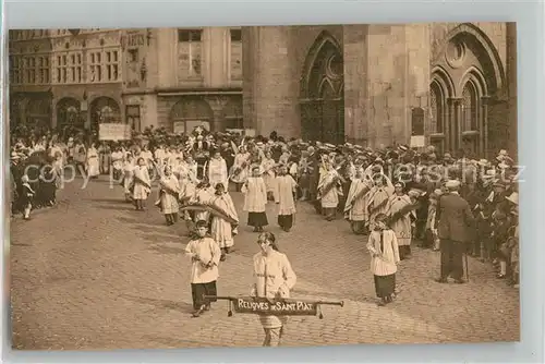 AK / Ansichtskarte Tournai Parroise Saint Piat Le reliquaire de Saint Piat entoure de vierges portant les palmes du martyre Tournai