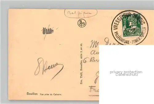 AK / Ansichtskarte Bouillon Vue prise du Calvaire Bouillon