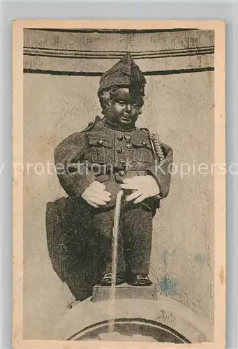 AK / Ansichtskarte Bruxelles_Bruessel Manneken Pis as a Belgian soldier Bruxelles_Bruessel