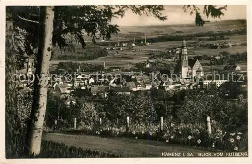 AK / Ansichtskarte Kamenz_Sachsen Panorama Kirche Blick vom Hutberg Kamenz Sachsen