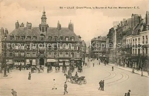 AK / Ansichtskarte Lille_Nord Grand Place la Bourse Rue des Manneliers Lille_Nord