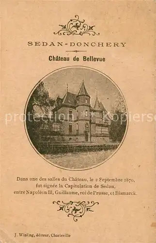 AK / Ansichtskarte Donchery Chateau de Bellevue Chronik Donchery