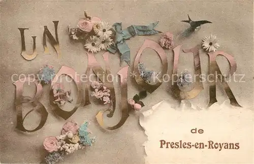 AK / Ansichtskarte Presles_Isere Un Bonjour Schmuckkarte Presles_Isere
