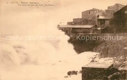 AK / Ansichtskarte Cette_Herault Station Balneaire Un coup de mer au Fort St Pierre Cette Herault