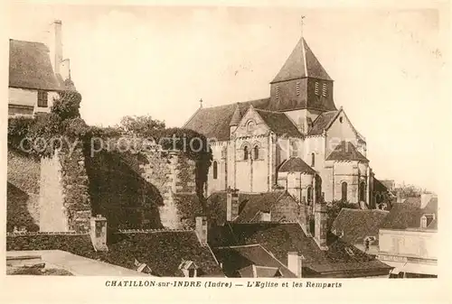 AK / Ansichtskarte Chatillon sur Indre Eglise et Remparts Chatillon sur Indre