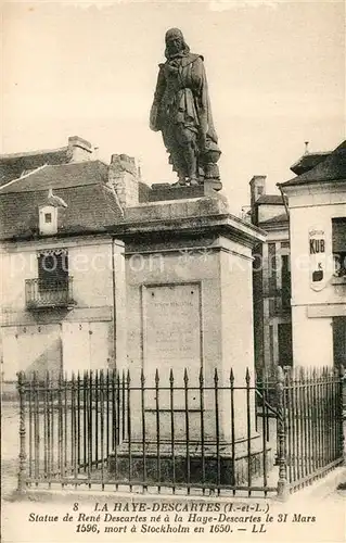 AK / Ansichtskarte Descartes Statue de Ren? Descartes Descartes