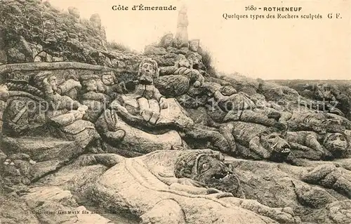 AK / Ansichtskarte Rotheneuf Rochers sculpt Rotheneuf