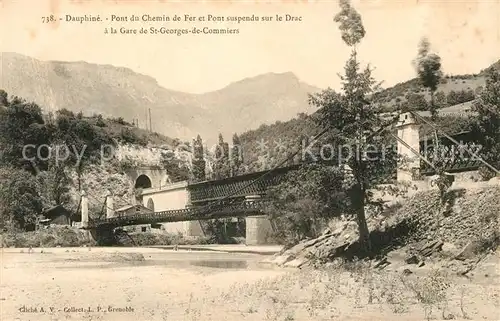AK / Ansichtskarte Dauphine Pont du Chemin de Fer et Ponst suspendu Dauphine