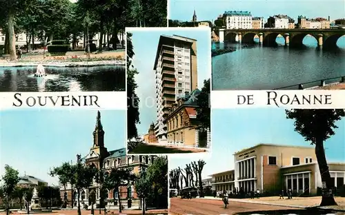 AK / Ansichtskarte Roanne_Loire Promenades Pont de la Loire Gratte Ciel Hotel de Ville Gare Routiere Roanne Loire