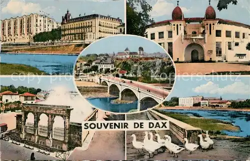 AK / Ansichtskarte Dax_Landes Le Splendid et Grands Thermes Arenes Fontaine d Eau Chaude Adour Dax_Landes