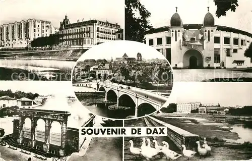 AK / Ansichtskarte Dax_Landes Le Spledid et Grands Thermes Arenes Fontaine d eau chaude Adour Dax_Landes