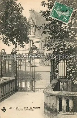 AK / Ansichtskarte Saint Aignan_Loir et Cher Entree du Chateau Saint Aignan Loir et Cher
