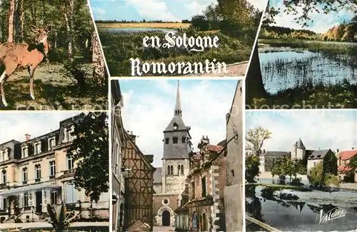 AK / Ansichtskarte Romorantin Lanthenay Trois aspects de la Sologne Hotel de Ville Eglise Moulins sur la Sauldre Romorantin Lanthenay