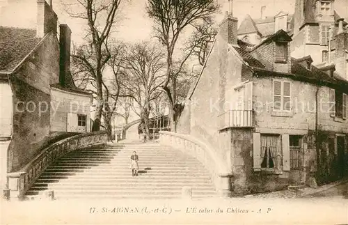 AK / Ansichtskarte Saint Aignan_Loir et Cher Escalier du Chateau Saint Aignan Loir et Cher