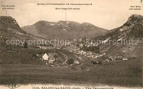 AK / Ansichtskarte Salins les Bains Vue panoramique Mont Poupet Fort Saint Andre Fort Belin Salins les Bains