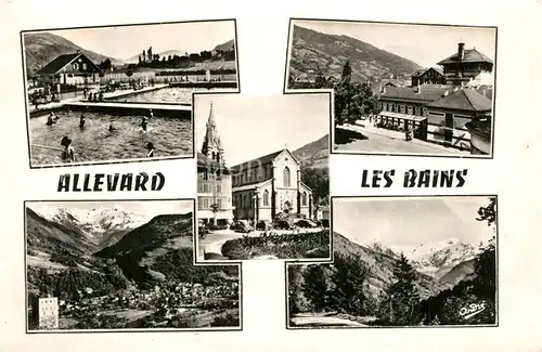AK / Ansichtskarte Allevard_les_Bains_Isere Piscine Etablissement Thermal Place Eglise Glacier du Gleyzin Alpes Allevard_les_Bains_Isere