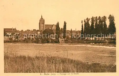 AK / Ansichtskarte Dole_Jura Paysage sur le Doubs Cathedrale Dole_Jura