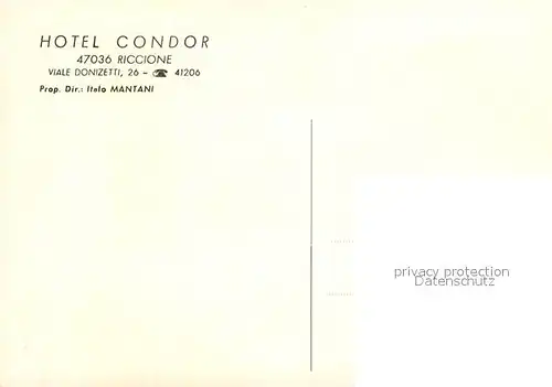 AK / Ansichtskarte Riccione Hotel Condor Riccione